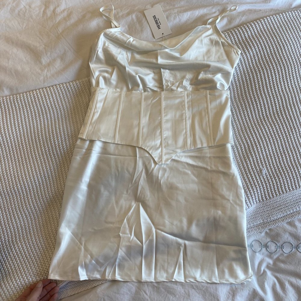 Heiress Beverly Hills White Silk Dress